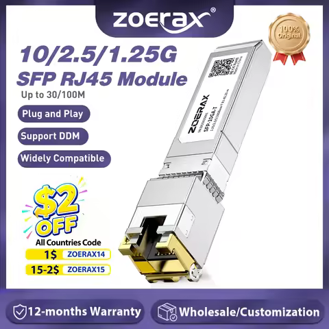 ZoeRax 10/2.5/1.25G SFP+ to RJ45 Copper Module Ethernet Transceiver Module Compatible with Cisco/Mik
