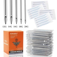 Tattoo Piercing Needles 12g 14g 16g 18g 20g Disposable Sterile Body Piercing Needles For Ear Nose Pu