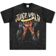BC Juice WRLD Short Sleeve Rap Legend Theme Men Heavyweight Washed Cotton 999 Tribute