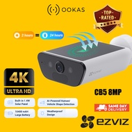 EZVIZ CB5 4K 8MP Solar Battery Outdoor Camera | Wi-Fi 6 | AOV Time-Lapse | F1.6 Color Night Vision |