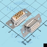 [3 Pieces]- DB15 Port 15 Pins Gold Plated 3 Rows Solder Wire Connector Smart Components
