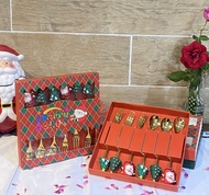 Bộ muỗng nĩa Giáng sinh 6 Pcs Christmas Spoon Stainless Steel Christmas Tree Tea Spoon for Home Xmas