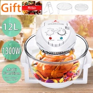 1300W 110V-240V Conventional Infrared Oven Roaster Air Fryer Turbo Electric Cooker Multifunction BBQ Bake Cook 12L