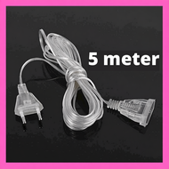 EU Plug 5meter Extension Cable AC240V Led Lantern String Chritmas Tree 灯笼灯插座延长线 Raya Kabel Lampu Sam
