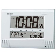 SEIKO BC412W Clock White Pearl Body size 18.6 x 26.4 3.9 cm Wall Table Combined radio wave digital program function