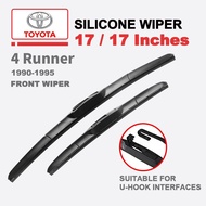 Toyota 4 Runner wiper blade set for 1990-1995  banana type front window silicone hybrid car windshie