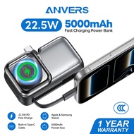 [CCC Certified] Anvers Power Bank Mini 5000mAh 22.5W Fast Charging with Wireless Charger for IPhone 