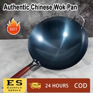 Wok Non Stick Wok Pan Heavy Duty Carbon Steel Wok Cast Iron Wok Cookware 36cm induction cooker Gas