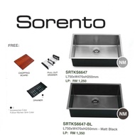 Sorento Kitchen Sink SRTKS6647 SRTKS6647-BL With Free Accessories  L750xW470xH250mm
