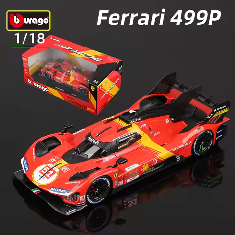 Bburago 1:18 Ferrari 499P Alloy Car Model #51 24h LE MANS Racing Die Cast Vehicles Toys Diecast Voit
