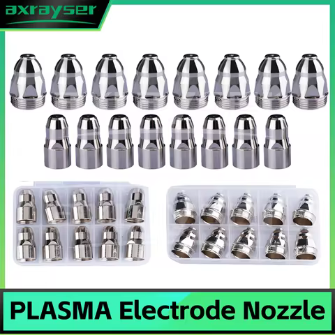 20Pcs P80 Plasma Electrode Nozzle 1.1/1.3/1.5/1.7mm Cutting Torch 60A 80A 100A P80 CNC Electrode Noz