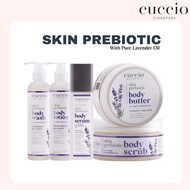 (CUCCIOSG) Cuccio Skin Prebiotic Body Care Set Lavender Body Wash Lotion Serum Body Scrub Body Butte