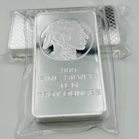 1 Pc Non Magnetic 10 OZ Indian Buffalo Silver Plated Badge Coin Collectible Decoration Commemorative