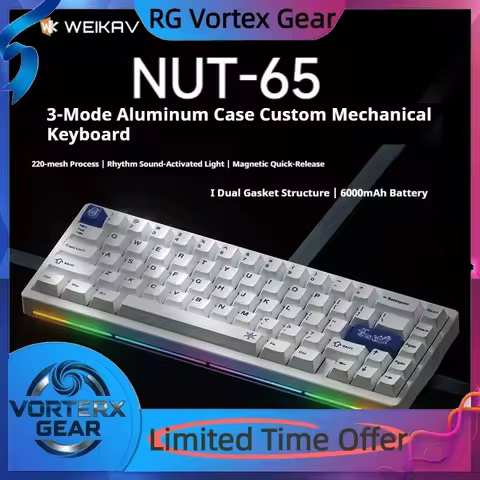 Vortex Gear Vika Nut65 Mechanical Keyboard Three Modes Aluminum Lump Rgb Customized Gasket Kit E-Spo