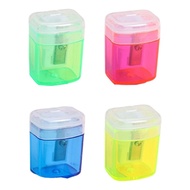 SA Kids Safety Pencil Sharpener Clear Protective Cover Single Hole Plan 4 Assorted Dyes Permanent Te