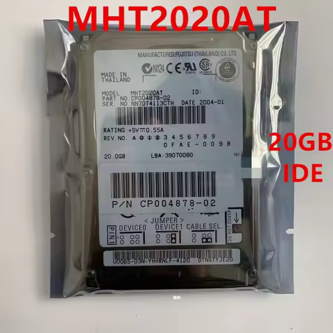 New HDD For Fujitsu 20GB IDE 2.5" 2MB 4200RPM 9.5MM For Internal Hard Disk For Notebook HDD For MHT2