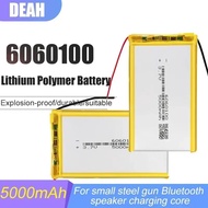 6060100 3.7V 5000mAh Lithium Rechargeable Battery  For GPS PSP DVD PAD Power Bank Tablet PC Digital 