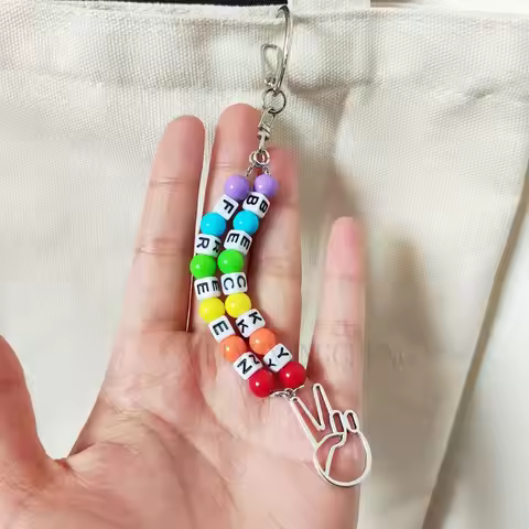 FreenBecky Same Rainbow Candy Pineapple Cute Bag DIY Pendant Keychain Customized for Couples