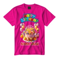 Baju Anak Anak Happy Birthday Tulis Nama Kaos Anak Laki Perempuan Ulang Tahun Gambar Keren