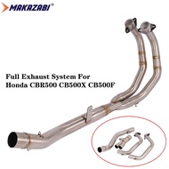 MAKAZABI 51มม.ท่อไอเสียท่อสำหรับ Honda CBR500 CBR500R CB500X CB500F 2013-2019รถจักรยานยนต์ Full ระบบกลางด้านหน้าเชื่อมต่อท่อ CB 500X CB500F Cbr 500r ท่อไอเสีย Tube Link เชื่อมต่อสแตนเลส