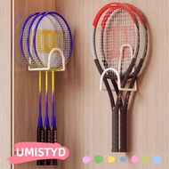 UMISTYDREAMUM9U Tennis Racket Shelf, Punch Free Adhesive Badminton Racket Rack, Durable Metal Wall-M