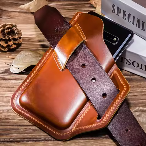 Genuine Leather Waist Packs Bag for Samsung Galaxy S26 S25 S24 S23 S22 Ultra Plus A57 Universal Hip 