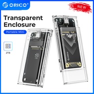 ORICO Mini mSATA SSD Enclosure Transparent Type C to Type C 5Gbps High-speed HDD Case for Laptop Des