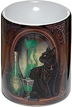 Absinthe Black Cat Gothic Ceramic Oil Burner Oil Lamp Candle Holder