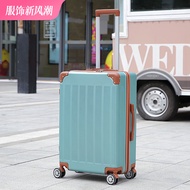 กระเป๋าเดินทางผู้หญิงที่นิยมในโลกออนไลน์ INS ขนาดเล็ก20นิ้วน่ารักกระเป๋าเดินทางแบบมีรหัสผ่านสไตล์เกาหลี24/26กระเป๋าเดินทางแบบหนังสำหรับนักเรียน