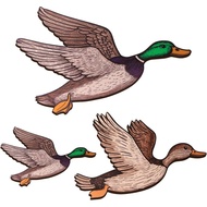 Lumncomfor 3-Piece Set Wooden Wild Duck Hunting Wall Decoration, Suitable for Family Farmhouse Retro