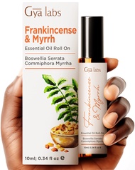 Gya Labs Frankincense and Myrrh Essential Oil Roll On - 100% Natural Relaxing Gifts for Men &amp; Women - Made with 100% Pure Frankincense &amp; Myrrh Oil for Body Comfort Stress Relief &amp; Skin (10ml)
