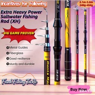 Hunt's Men Sea Fishing Rod 7FT 8FT 9FT 10FT 12FT Epoxy Hard Action Telescopic 71cm Heavy Duty Sea Ro