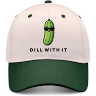 Topi Pickle Dill with It, Topi Besbol Boleh Laras Bersulam Lucu untuk Lelaki dan Wanita, Topi Snapba