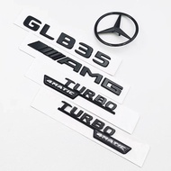 3D ABS Black Logo GLB35 Letters Turbo 4matic Emblem AMG Badge Car Rear Star Sticker For Mercedes Ben