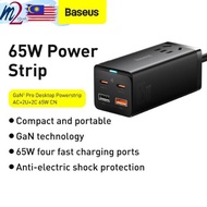 Jalur Kuasa Desktop Baseus GaN3 Pro AC+2U+2C 65W CN (Inc:Xiaobai series fast charging Cable C to C 1