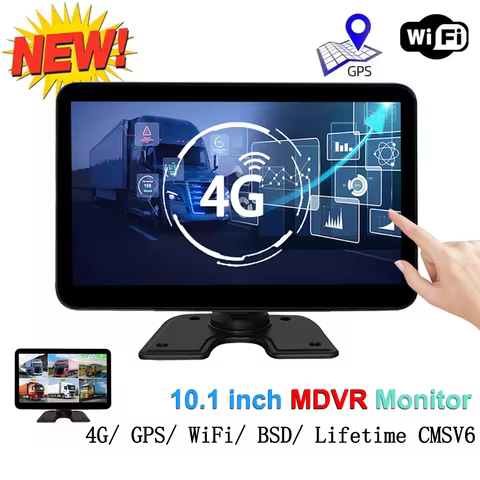 SANAN 6CH 10.1 Inch Touch Screen Dashcam 4G WiFi GPS Vehicle 3-IN-1 SYSTEM Mobile SSD DVR Monitor BS