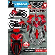COVERSET YAMAHA Y16 V2 ABS DESIGN MERAH BATMAN Y16-V2-ST-2 TANAM KILANG VELOZI