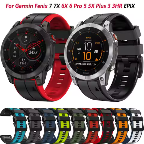 22 26mm Sport SiliconeStrap For Garmin Fenix 7 7X 5 5X Plus 6 6X Pro 3 3HR Mk2 MK1 Epix Gen 2 Smartw
