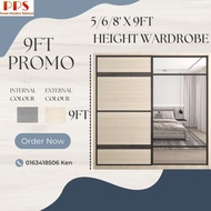 🔥LATEST ITEM🔥9ft almari wardrobe 5/6/8ft X 9ft Anti-Jump Sliding Door ✅FREE Installation