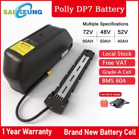 Electric bicycle bike battery 48V50ah Downtube Hailong Polly DP7 52v 36 60 72V 20 25 30ah 35 40 60Ah