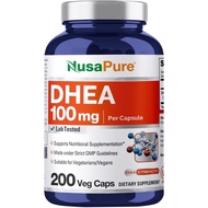 美國NusaPure DHEA 脫氫表雄酮 100毫克 200粒素食膠囊