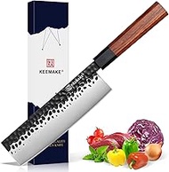 KEEMAKE Nakiri Knife 7 inch Chef Knife professional Kitchen Knife with 7Cr17 Stainless Steel Blade