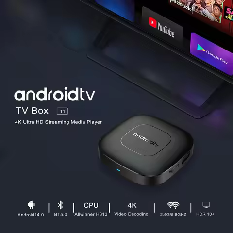 Streaming Media Player Model RK3518 Android 16 WiFi 6 Bluetooth Voice Remote Support 6K Resolution H