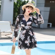 Lady and the Trim 81-181 One-Piece Swimsuit Long Sleeves Bust 36-58 Inches