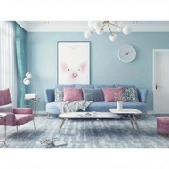1 Roll Of Blue Matte Texture Self-Adhesive Wallpaper 15.7inX39.3/118.1/196.8in Waterproof Removable 