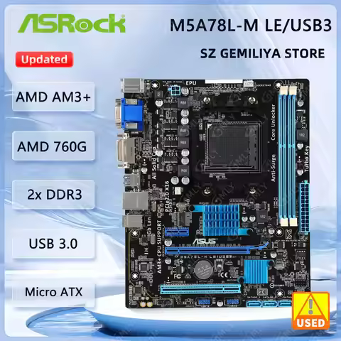 ASUS M5A78L-M LE/USB3 Socket AM3/AM3+ Motherboard DDR3 SATA II PCI-E 2.0 ATX AMD 760G Motherboard Fo