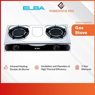 Elba Gas Stove with Double Jet Burner Infrared Smokeless Flameless (EGS-K7162IR(SS)) - Available in 71cm-Stainless Steel