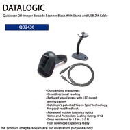 Datalogic QD2430 Quickscan 2D Imager Barcode Scanner Black With Stand USBCable2m
