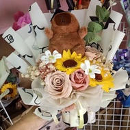 Capybara soap flower graduation convo bouquet