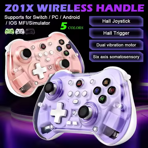 Z01X Wireless Controller HD Dual Vibration Motor BT 6-Axis Motion Sensor Support Turbo w Hall Joysti
